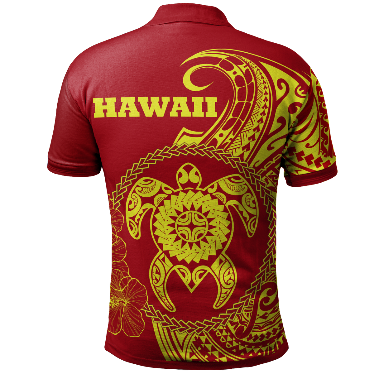 Hawaii Polynesian Polo Shirt Vintage Polynesian Turtle (Red) - Polynesian Pride