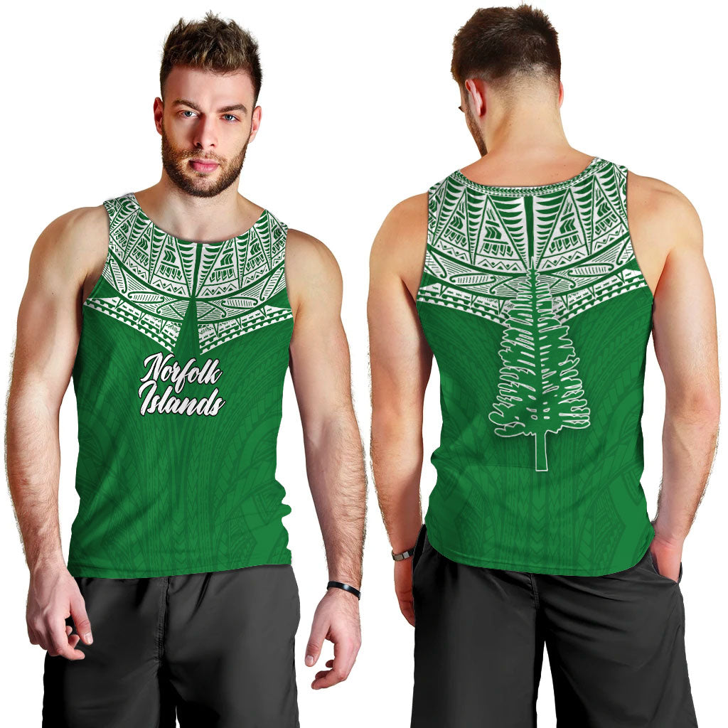 Norfolk Islands Pine Tree Men Tank Top - LT12 Green - Polynesian Pride