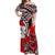 Wallis et Futuna Off Shoulder Long Dress Polynesian Pattern and Hibiscus Flowers Version Red LT13 Long Dress Red - Polynesian Pride