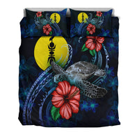 New Caledonia Polynesian Bedding Set - Blue Turtle Hibiscus - Polynesian Pride