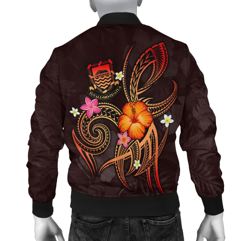Tuvalu Polynesian Personalised Men's Bomber Jacket - Legend of Tuvalu (Red) - Polynesian Pride