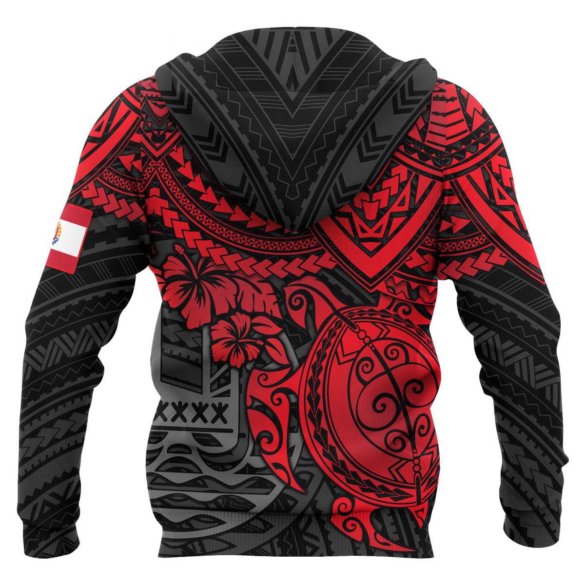 Tahiti Polynesian Hoodie Red Turtle - Polynesian Pride