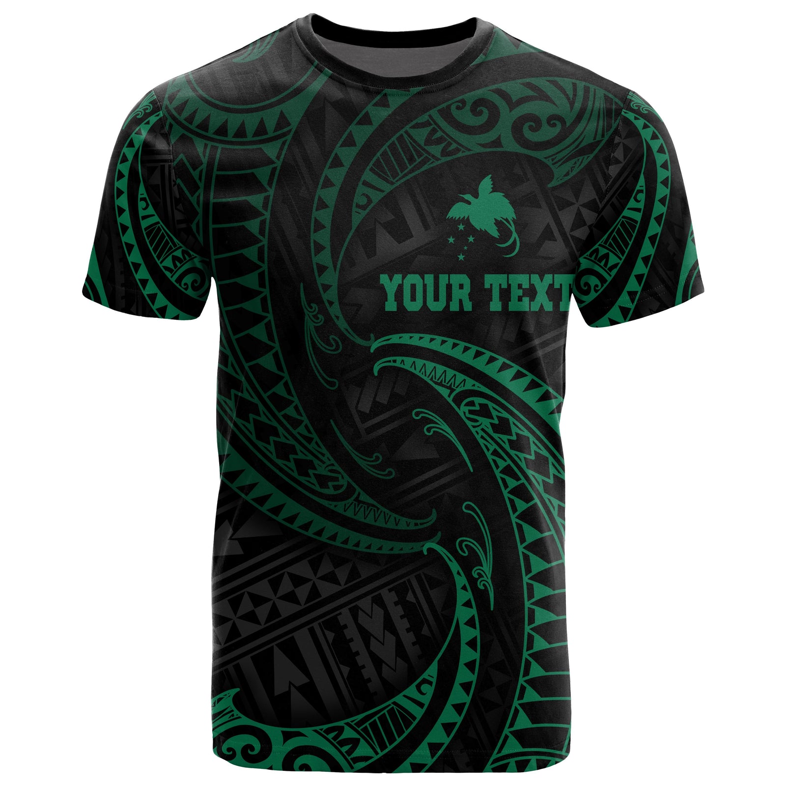 Papua New Guinea Polynesian Custom T Shirt Green Tribal Wave Unisex Green - Polynesian Pride