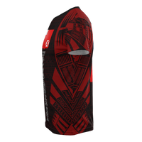 Wallis and Futuna T Shirt Wallis and Futuna Coat of Arms Polynesian Tattoo Red Style - Polynesian Pride