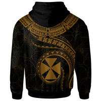 Wallis and Futuna Polynesian Zip up Hoodie Wallis and Futuna Waves (Golden) - Polynesian Pride