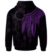 Cook Islands Zip up Hoodie Polynesian Wings (Purple) - Polynesian Pride
