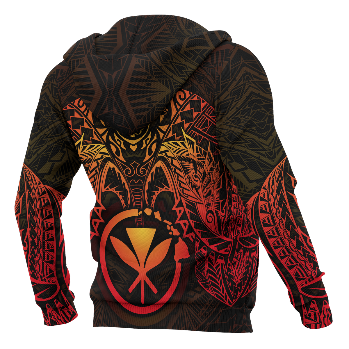 Polynesian Hawaii Zip up Hoodie Red Turtle Manta Ray - Polynesian Pride