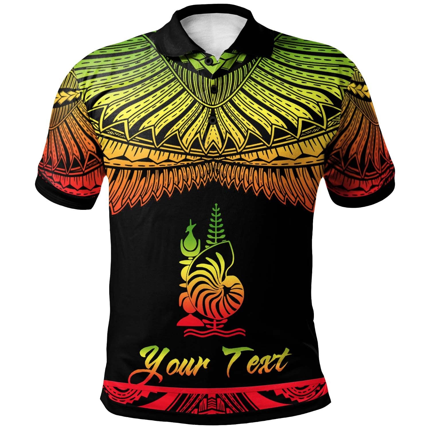 New Caledonia Custom Polo Shirt Polynesian Tattoo Reggae Version Unisex Reggae - Polynesian Pride