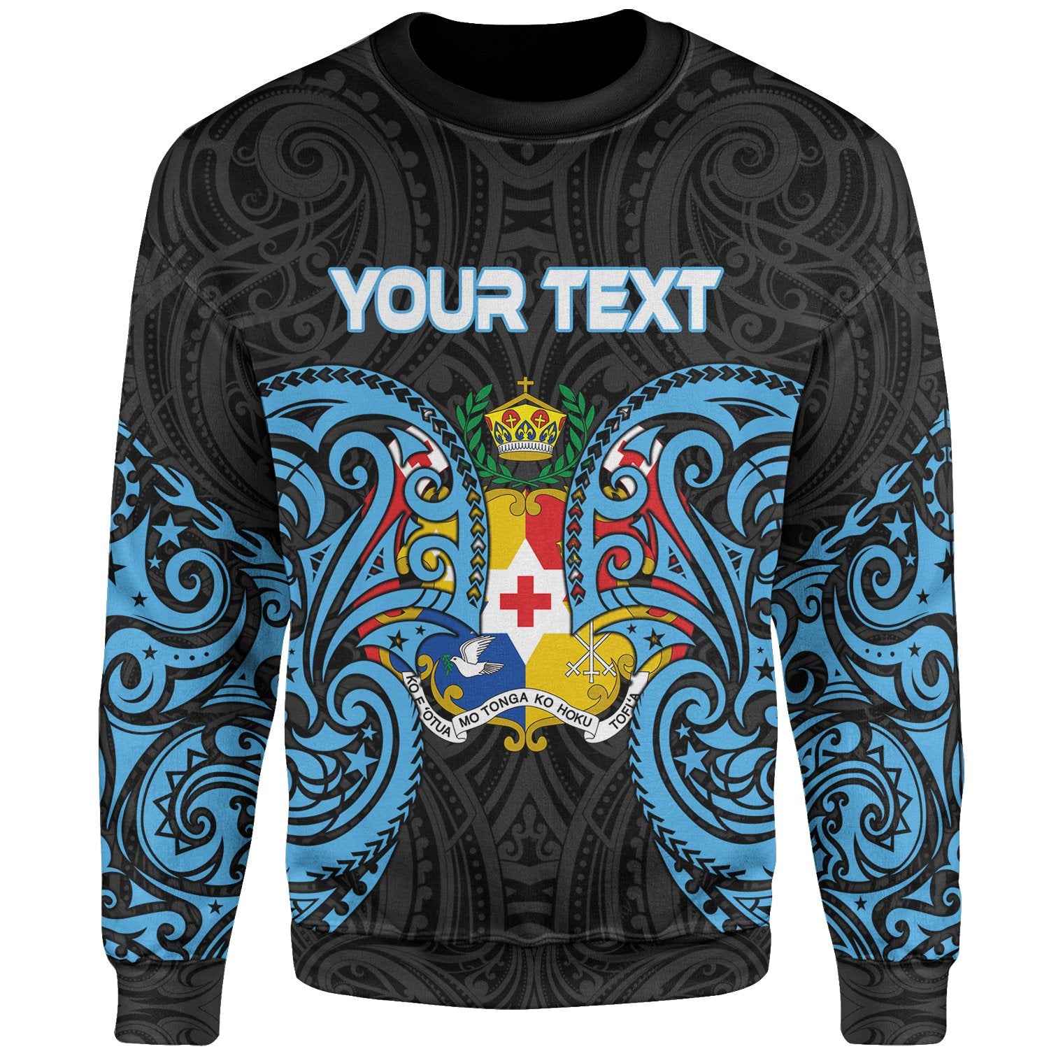 Tonga Polynesian Custom Personalised Sweater - Spirit Style Blue Unisex Blue - Polynesian Pride