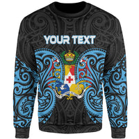 Tonga Polynesian Custom Personalised Sweater - Spirit Style Blue Unisex Blue - Polynesian Pride