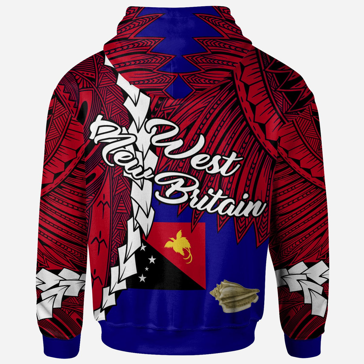 Papua New Guinea West New Britain Province Polynesian Zip Hoodie Tribal Wave Tattoo - Polynesian Pride