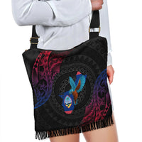 Guam Boho Handbag - KingFisher Bird With Map - Polynesian Pride