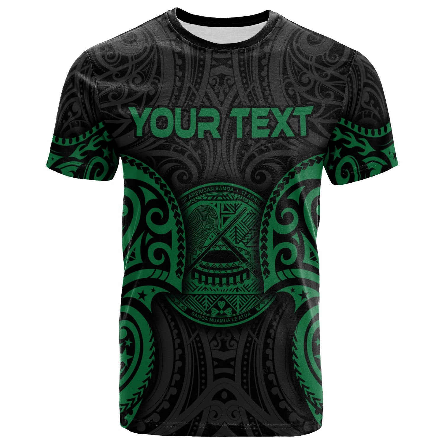 American Samoa Polynesian Custom T Shirt American Samoan Spirit Green Unisex Green - Polynesian Pride