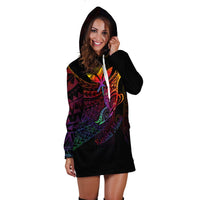 Hawaii Kanaka Maoli Hoodie Dress - Butterfly Polynesian Style - Polynesian Pride