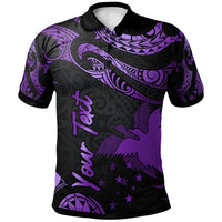 Papua New Guinea Custom Polo Shirt Polynesian Tattoo Purple Version Unisex Purple - Polynesian Pride
