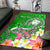 Fiji Custom Personalised Area Rug - Turtle Plumeria (Green) - Polynesian Pride