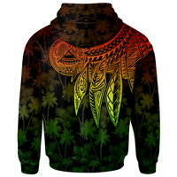 American Samoa Custom Hoodie Polynesian Wings (Reggae) - Polynesian Pride