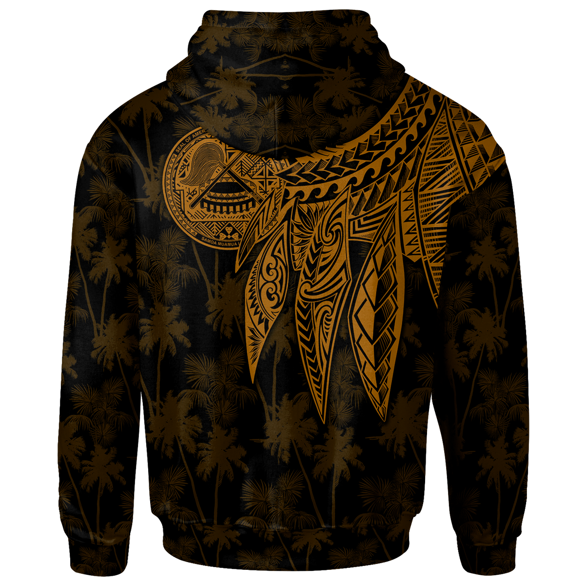 American Samoa Hoodie Polynesian Wings (Golden) - Polynesian Pride