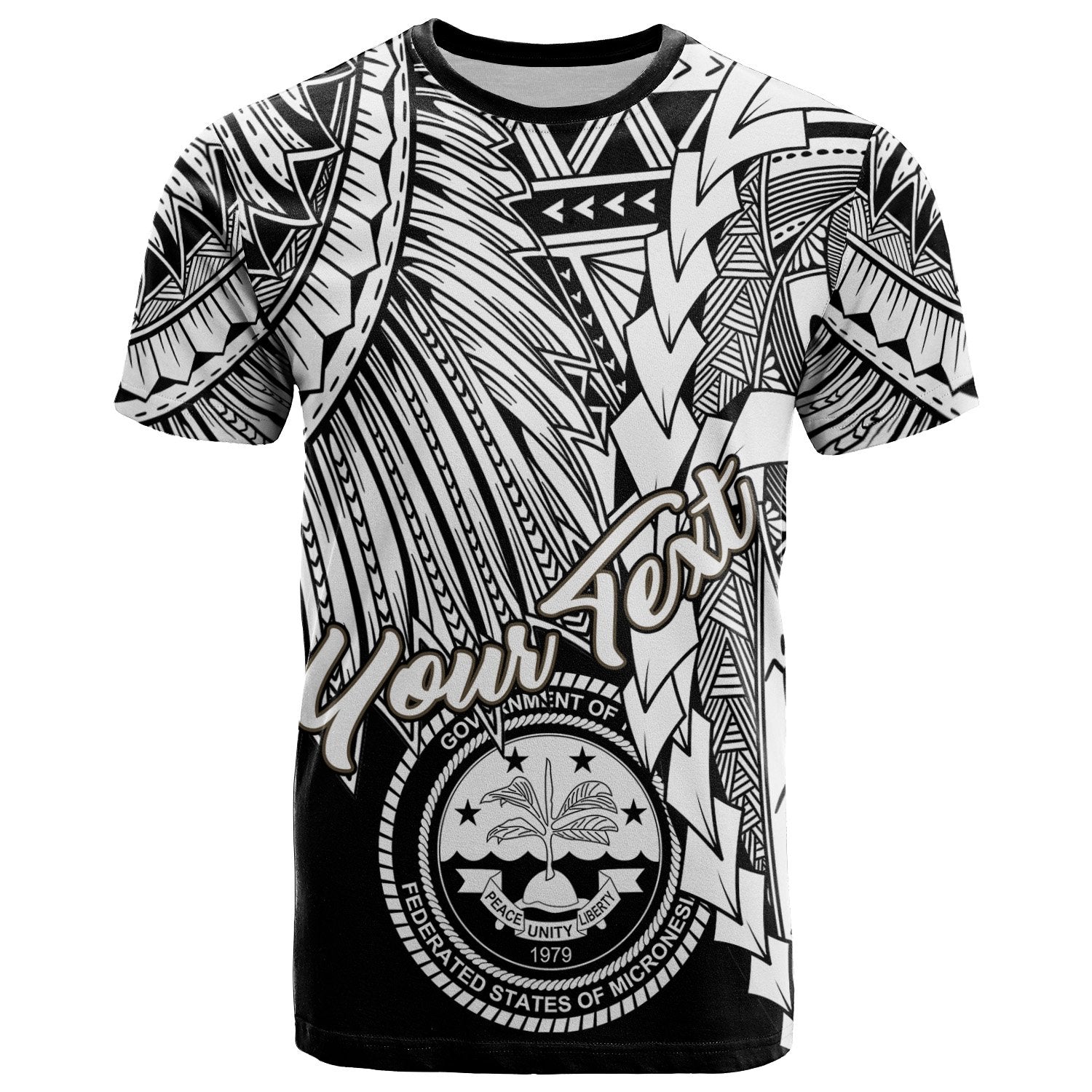 Federated States of Micronesia Custom T Shirt Tribal Wave Tattoo White Unisex White - Polynesian Pride