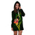 Cook Islands Polynesian Hoodie Dress - Floral With Seal Flag Color - Polynesian Pride