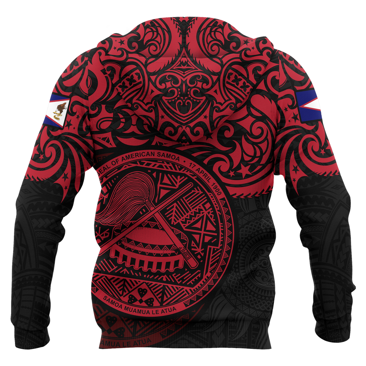 American Samoa Zip up Hoodie National Pride (Red) - Polynesian Pride