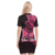 (Custom Personalised) Breast Cancer Pink Ribbon Butterfly Polynesian Black Version Polo Dress - LT12 - Polynesian Pride