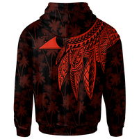 Tokelau Polynesian Custom Hoodie Polynesian Wings (Red) - Polynesian Pride