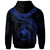 Papua New Guinea Polynesian Custom Zip up Hoodie Papua New Guinea Waves (Blue) - Polynesian Pride