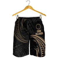 Cook Island Polynesian Men's Short - Gold Tribal Wave - Polynesian Pride
