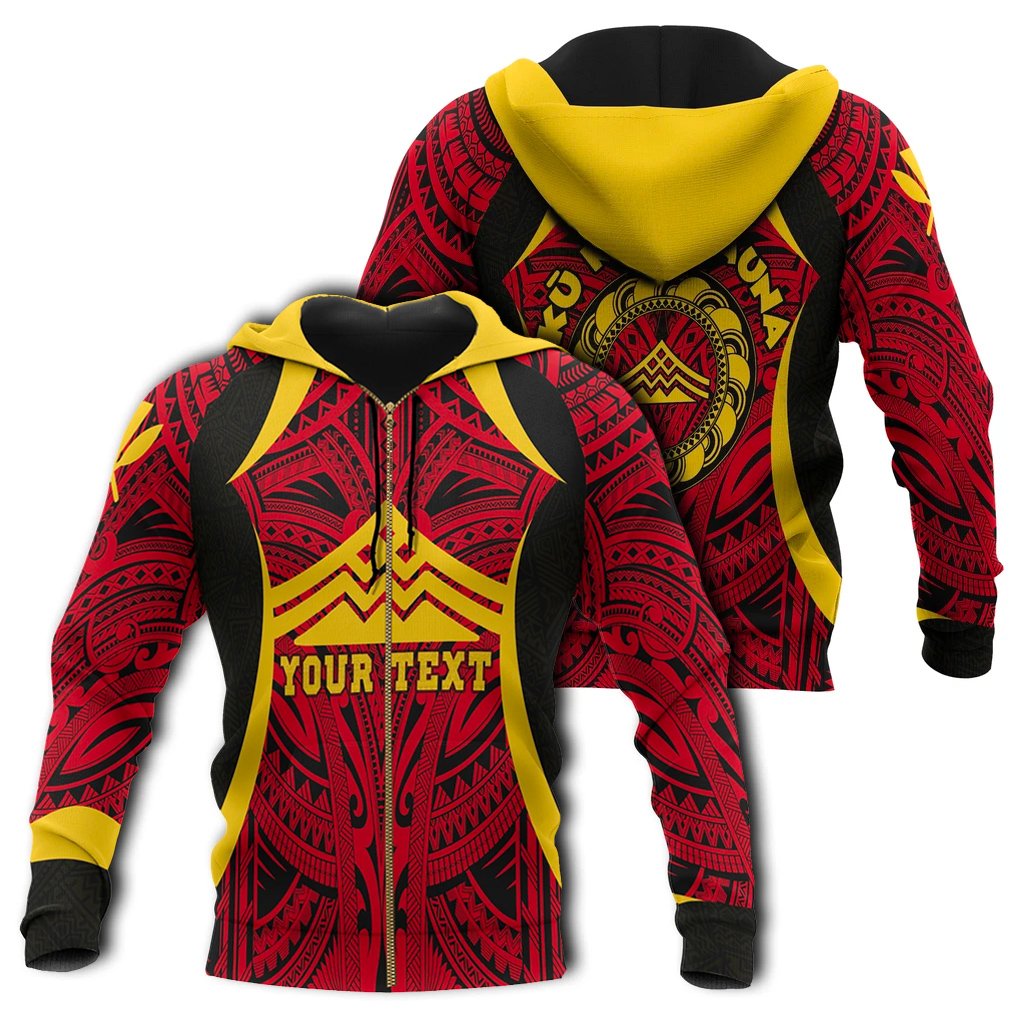 Hawaii Custom Zip up Hoodie Protect Mauna Kea Unisex Red Yellow - Polynesian Pride