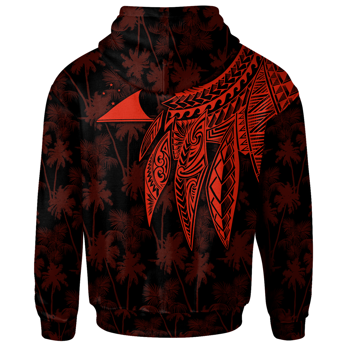 Tokelau Polynesian Zip up Hoodie Polynesian Wings (Red) - Polynesian Pride