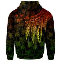 Fiji Custom Hoodie Polynesian Wings (Reggae) - Polynesian Pride