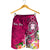 Fiji Custom Personalised Men's Shorts - Turtle Plumeria (Pink) - Polynesian Pride