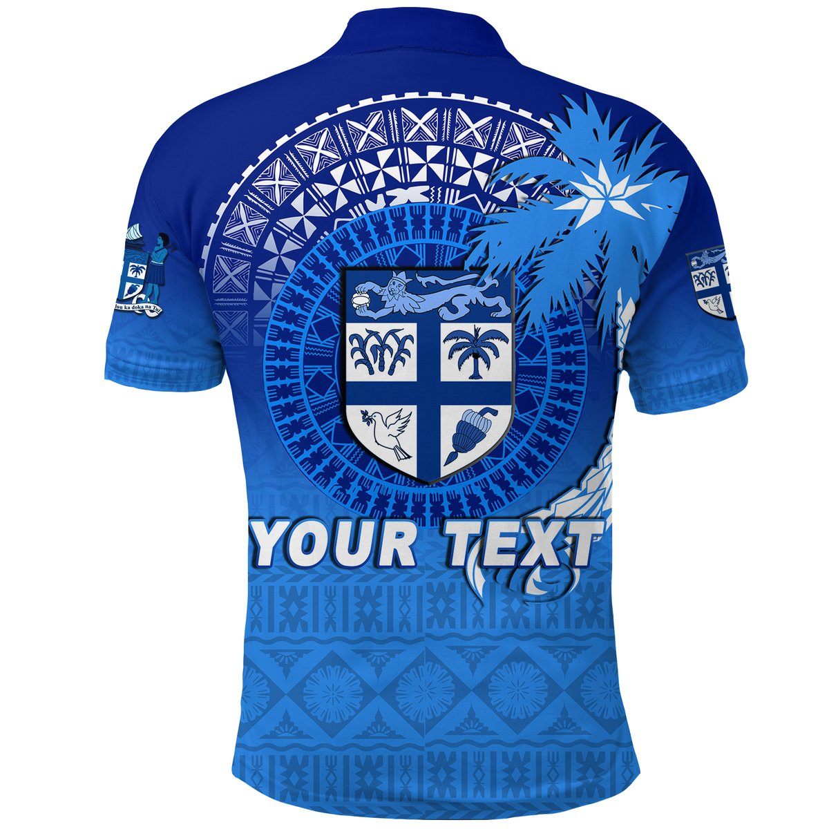 Custom Fiji Tapa Tribal Coconut Tree Polo Shirt LT12 - Polynesian Pride