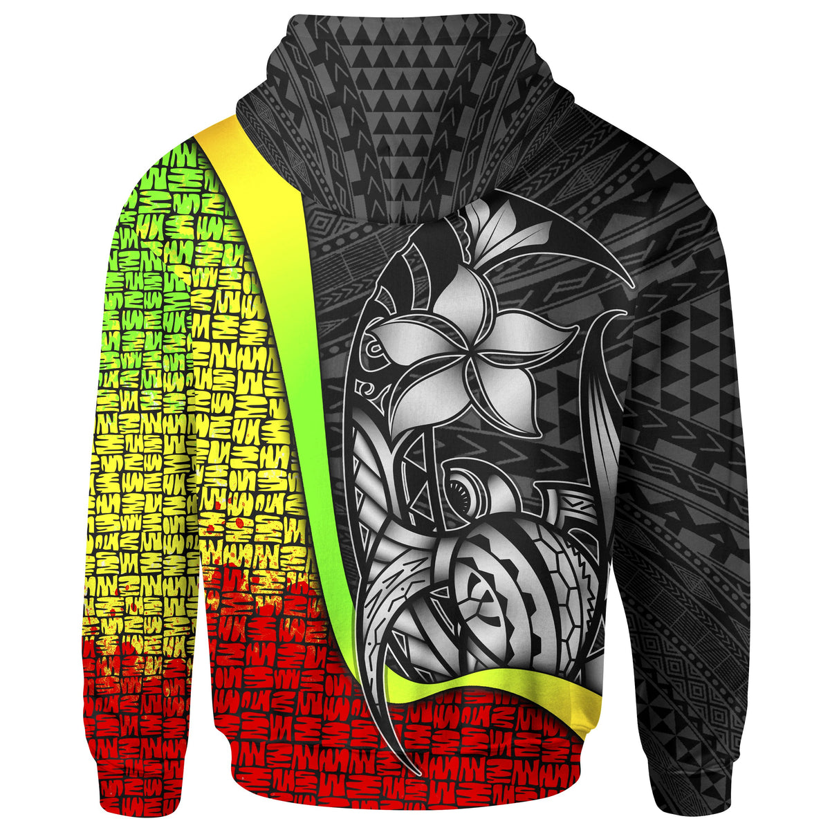 Polynesian Hoodie Reggae Turtle with Hook - Polynesian Pride