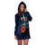 Yap Polynesian Hoodie Dress - Blue Turtle Hibiscus - Polynesian Pride