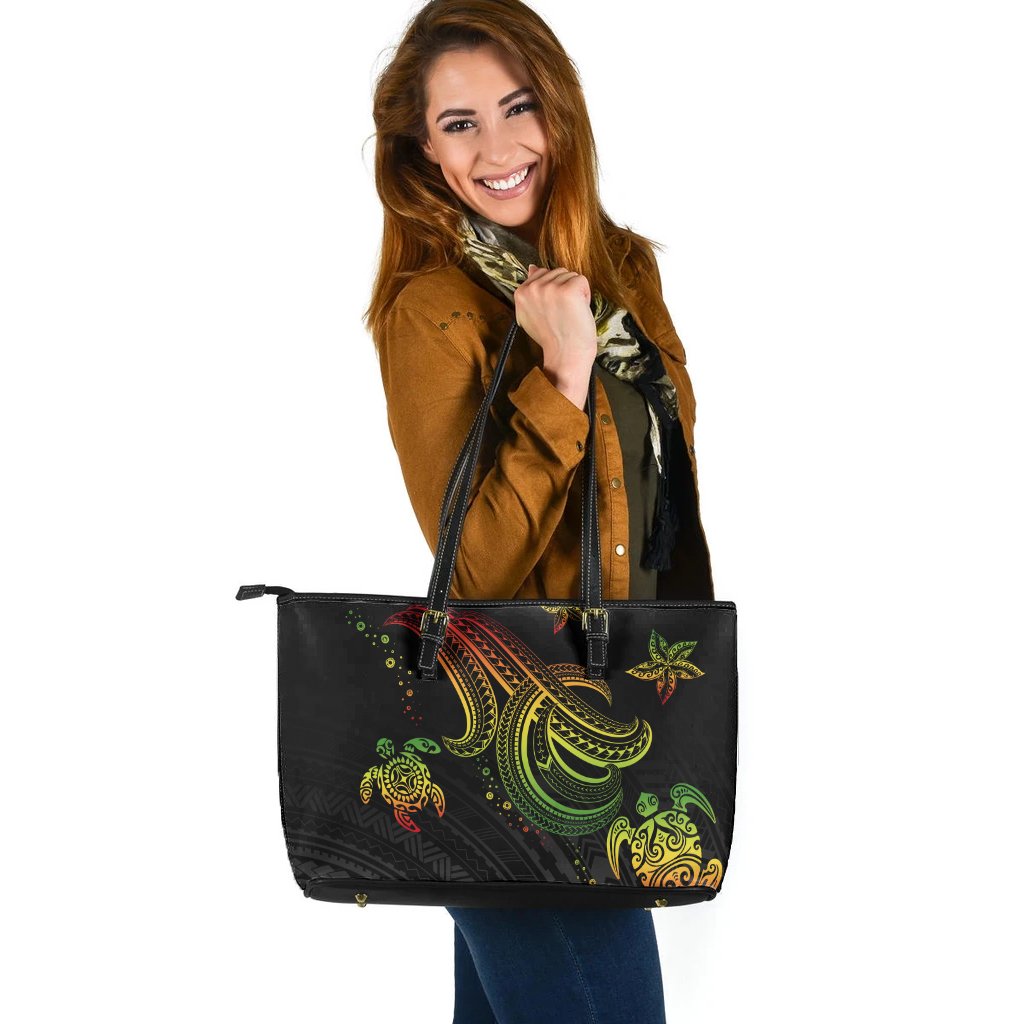 Polynesian Leather Tote - Reggae Turtle - Polynesian Pride