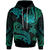 Papua New Guinea Custom Hoodie Polynesian Turtle With Pattern Unisex Blue Green - Polynesian Pride