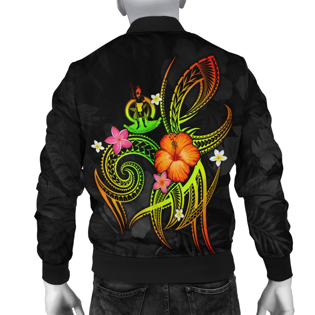 Vanuatu Polynesian Personalised Men's Bomber Jacket - Legend of Vanuatu (Reggae) - Polynesian Pride