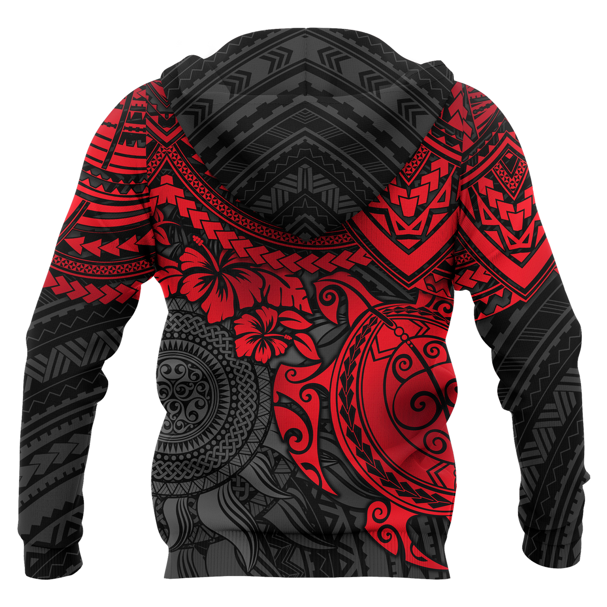 Hoodie Polynesian Red Turtle - Polynesian Pride