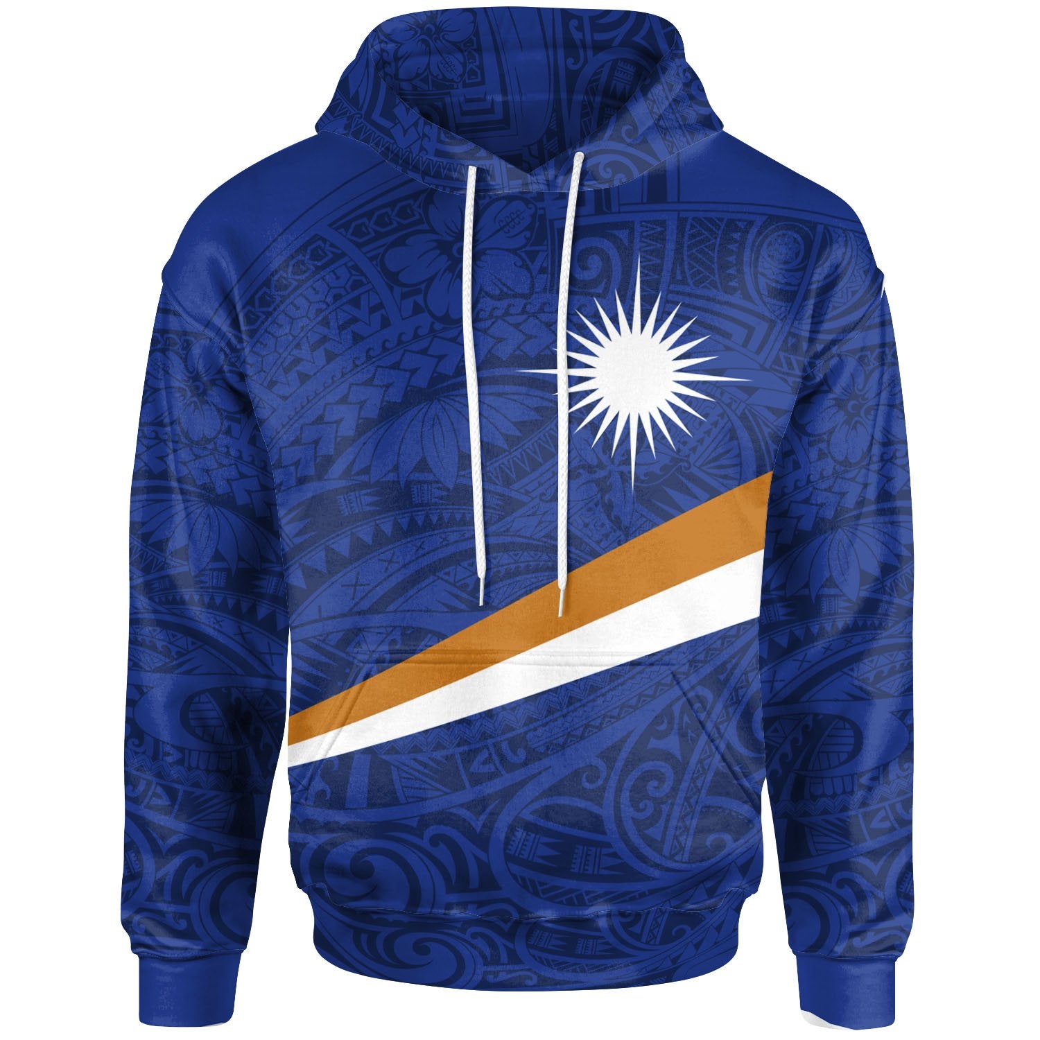 Marshall Islands Hoodie Marshall Islands Flag Custom Unisex Blue - Polynesian Pride