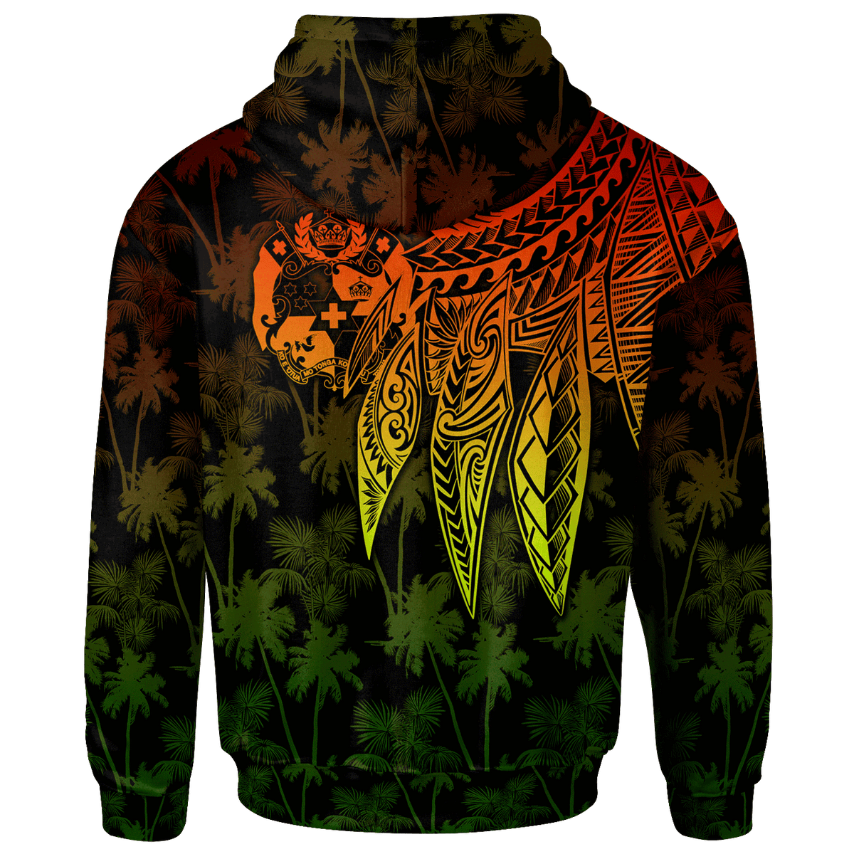 Tonga Hoodie Polynesian Wings (Reggae) - Polynesian Pride