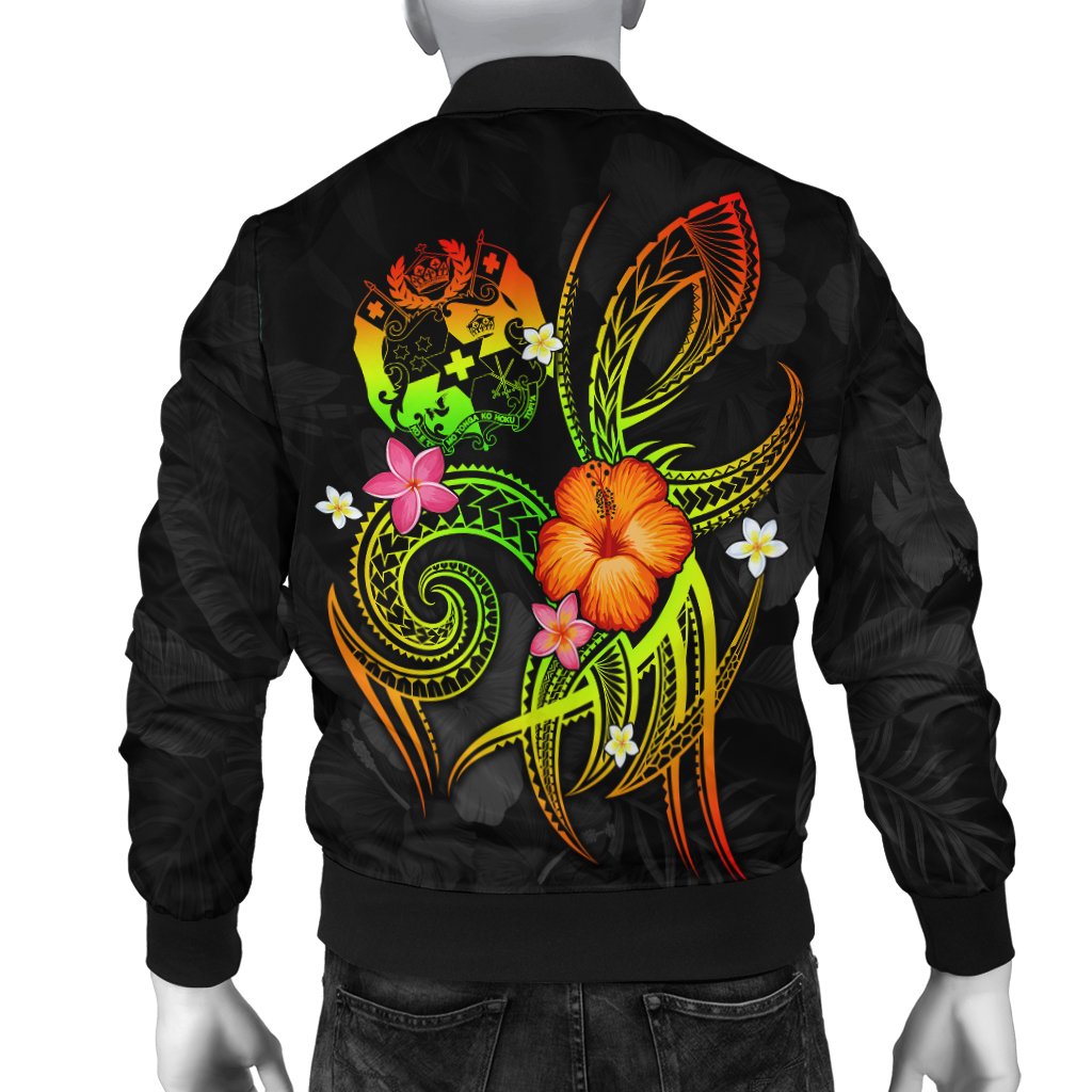 Tonga Polynesian Men's Bomber Jacket - Legend of Tonga (Raggae) - Polynesian Pride