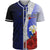 Philippines Polynesian Custom Personalised Baseball Shirt - Coat Of Arm With Hibiscus Blue Unisex Blue - Polynesian Pride