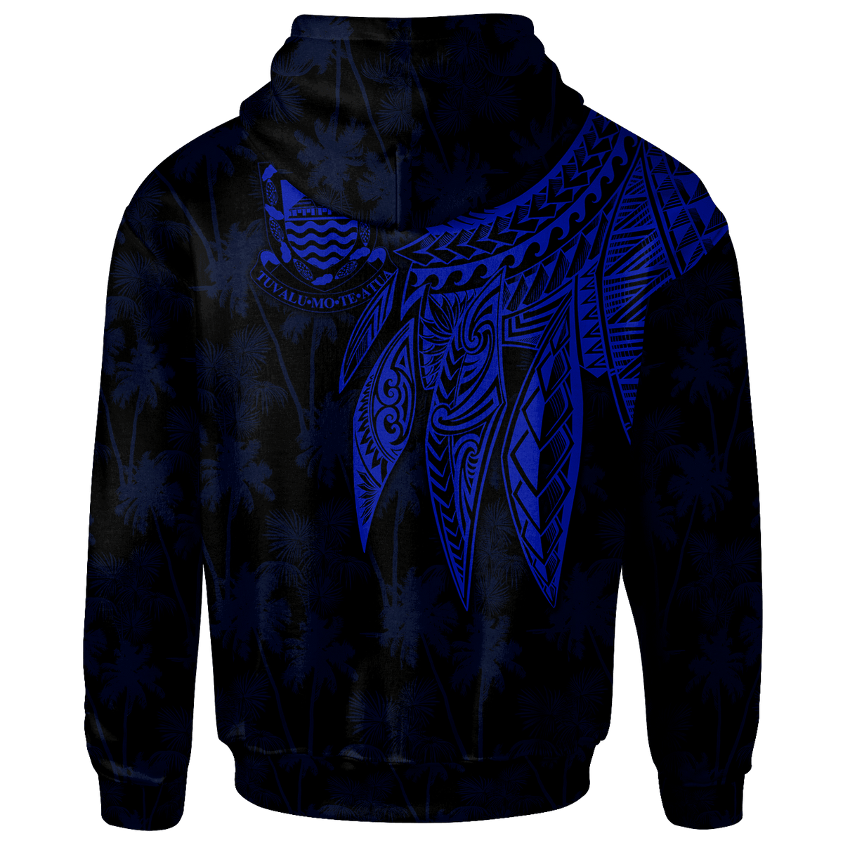 Tuvalu Zip up Hoodie Polynesian Wings (Blue) - Polynesian Pride