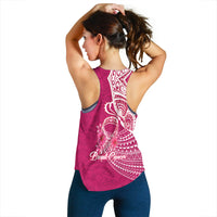 Breast Cancer Pink Ribbon Butterfly Polynesian Pink Version Women Tank Top - LT12 - Polynesian Pride