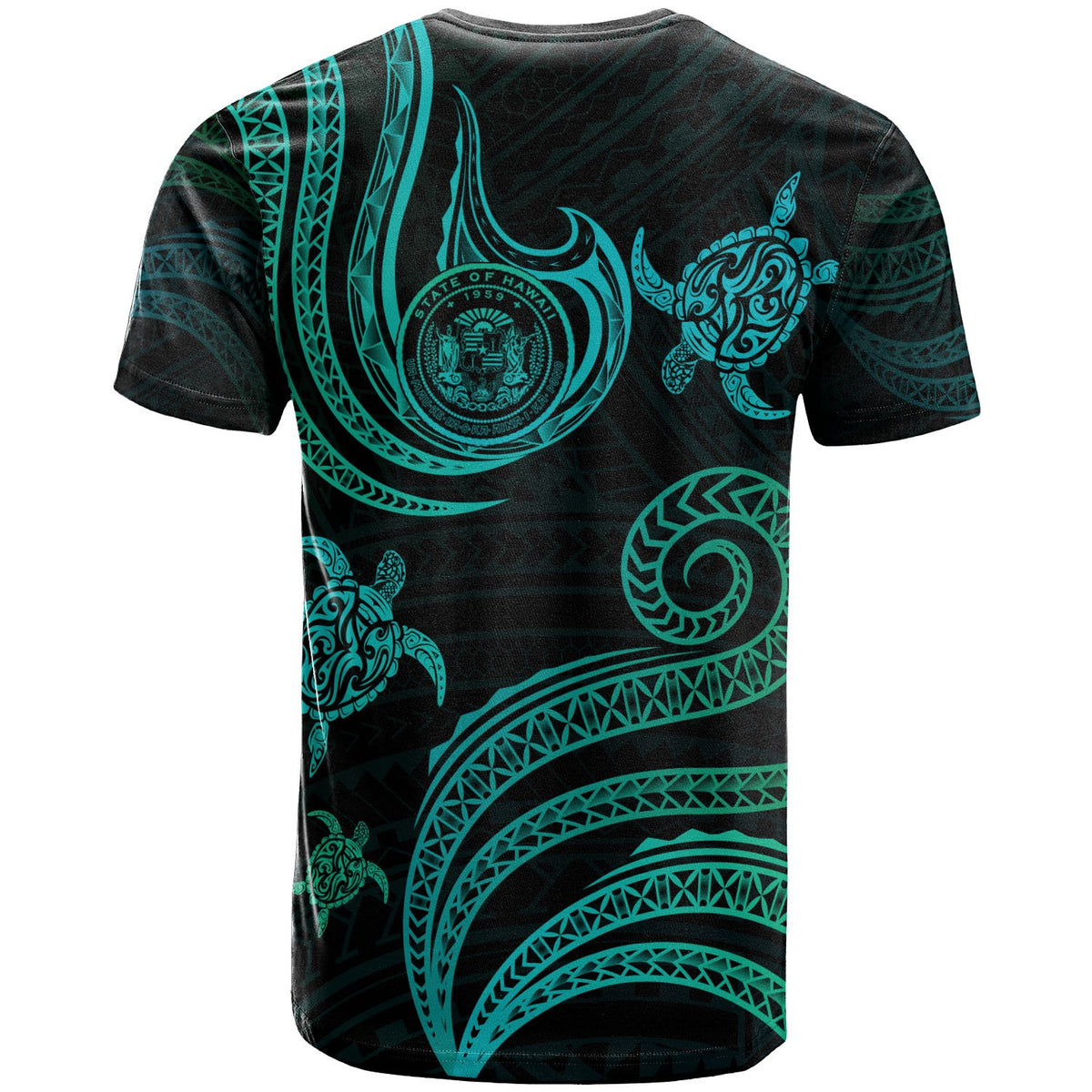 Hawaii Custom T Shirt Polynesian Turtle With Pattern - Polynesian Pride