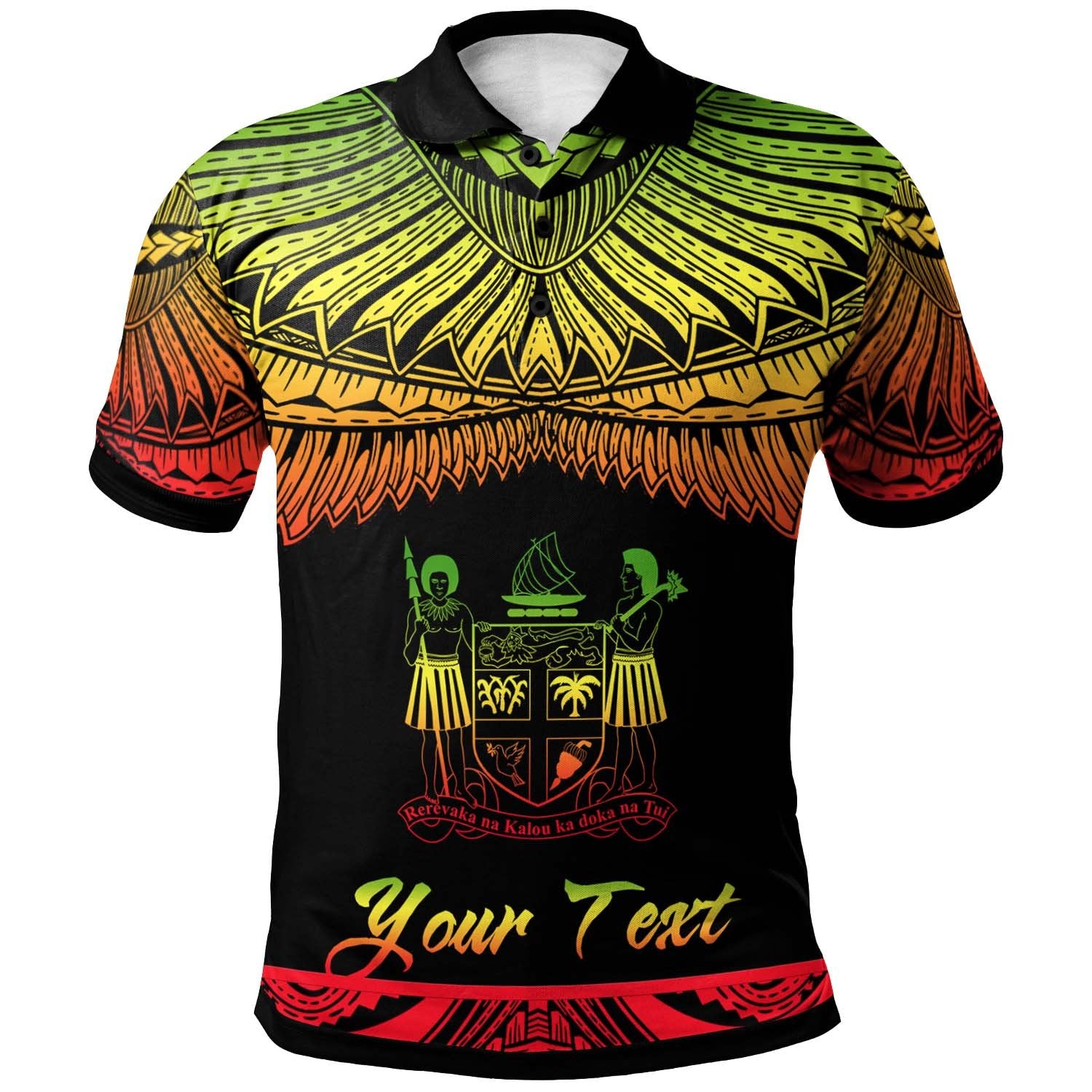 Fiji Custom Polo Shirt Polynesian Tattoo Reggae Version Unisex Reggae - Polynesian Pride