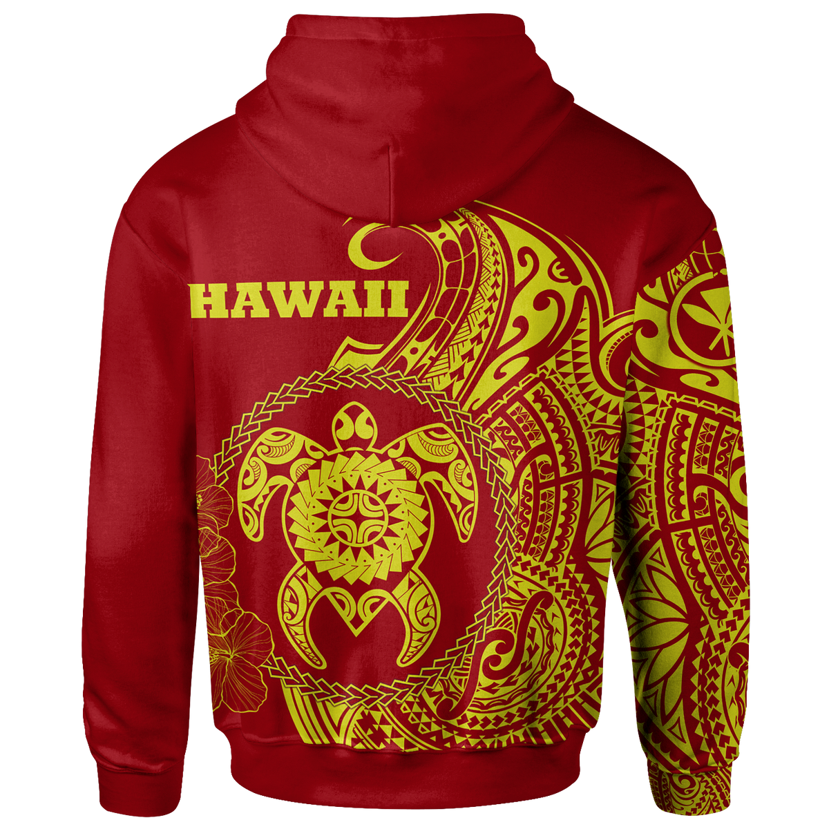 Hawaii Polynesian Zip up Hoodie Vintage Polynesian Turtle (Red) - Polynesian Pride