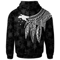 Papua New Guinea Custom Zip up Hoodie Polynesian Wings (White) - Polynesian Pride